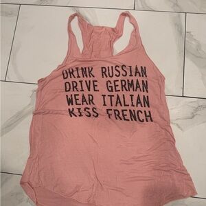 Pink Graphic Racerback Tank Top - Unbranded